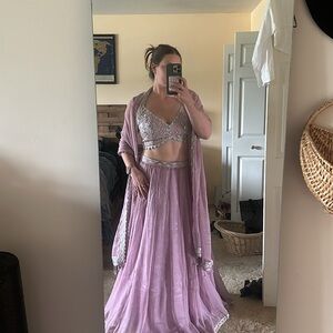 Elegant Lavender Women's Lehenga